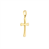 14K Yellow Gold Flare Edged Cross Pendant