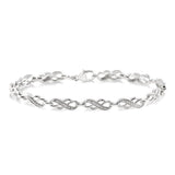 Sterling Silver Twisted Link Diamond Bracelet