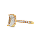 14K Yellow Gold 2.03Ct Radiant Lab Grown Diamonds Halo Engagement Ring