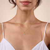 14K Yellow And White Gold Bujukan Circle Diamond Pendant