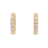 14K Yellow Gold 15Mm Round Half Lab Grown Diamonds Hoop Earrings