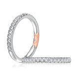 14K White And Rose Gold Classic Natural Diamonds Band