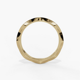 14K Yellow Gold Scalloped Stackable Wedding Band