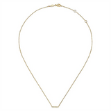 14K Yellow Gold Pavé Diamond Bar Necklace