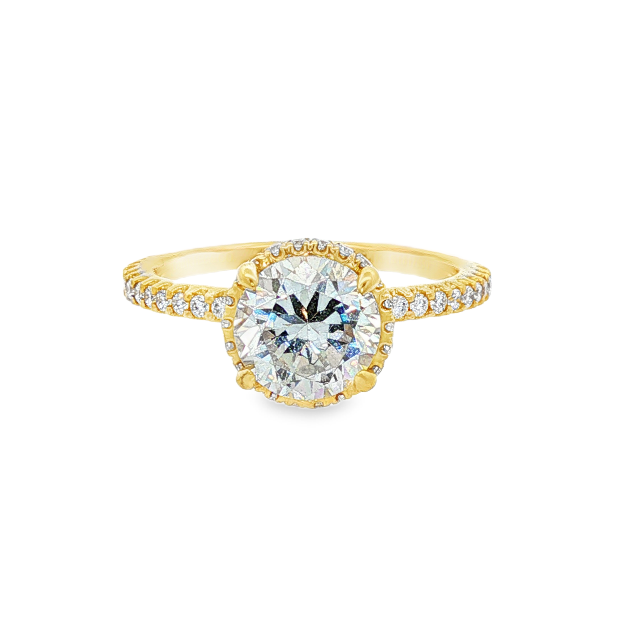 14K Yellow Gold Senne Hidden Halo Round Diamond Engagement Ring