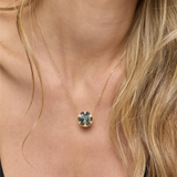 18K Yellow Gold Overlay 'Tessa' Labradorite Circle Necklace