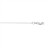14K White Gold 18 Inches Diamond Cut Cable Chain