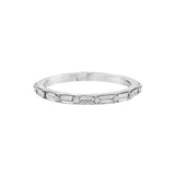 14K White Gold Baguette Natural Diamonds Band