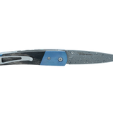 Blue Anodized Titanium Liner Lock Pocket Knife With Abalone Handle