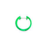 14K Neon Green White Gold 12Mm Round Huggie Natural Diamonds Hoop Earrings