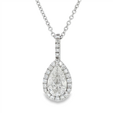 14K White Gold Natural Diamonds Halo Pendant