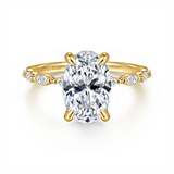 14K Yellow Gold 'Adeena' Modern Oval Natural Diamonds Engagement Ring