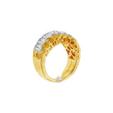 JT ESTATE Charles Krypell 18K Yellow Gold And Platinum Yellow Natural Diamond Band