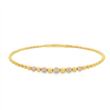 14K Yellow Gold Natural Diamonds Flex Bracelet