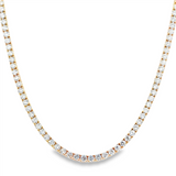 14K Yellow Gold Natural Diamonds Tennis Necklace