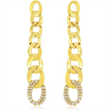 14K Yellow Gold Dangle Natural Diamonds Earrings