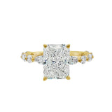 14K Yellow Gold 3.05Ct Radiant Lab Grown Diamonds Modern Engagement Ring