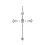 JT ESTATE 14K White Gold Natural Diamonds Cross Pendant