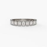 14K White Gold Contemporary Natural Diamonds Band
