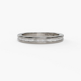 14K White Gold Baguette Natural Diamonds Band