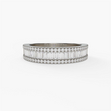 14K White Gold Baguette Natural Diamonds Band