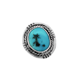 JT ESTATE Sterling Silver Turquoise Antique Ring