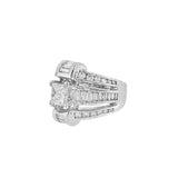 JT ESTATE Platinum Charles Krypell Three-Row Channel Set Natural Diamond Wide Band