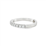 14K White Gold Classic French Pavé Natural Diamonds Band