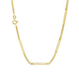 JT ESTATE 14K Yellow Gold 30 Inch Fancy Flat Long-Short Chain