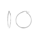 10K White Gold 35mm Hoop Earrings