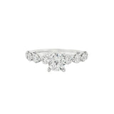 14K White Gold Modern Round Natural Diamonds Engagement Ring