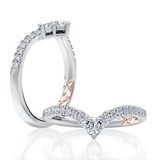 14K White And Rose Gold Chevron Natural Diamond Band
