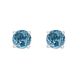 14K White Gold Blue Topaz Stud Earrings