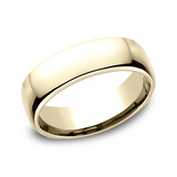 18K Yellow Gold 6.5mm Euro-Dome Comfort Fit Wedding Band