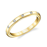 14K Yellow Gold Contemporary Natural Diamonds Band