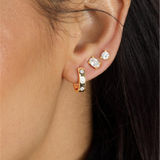 18K Yellow Gold Overlay 'Ashley' Cubic Zirconia Chain Convertible Earring