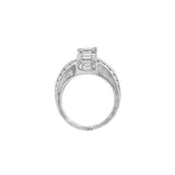 JT ESTATE Platinum Charles Krypell Three-Row Channel Set Natural Diamond Wide Band