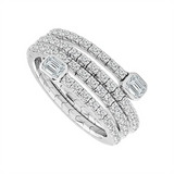 14K White Gold Flex Natural Diamonds Ring