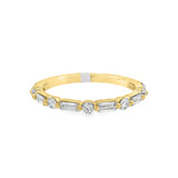 14K Yellow Gold Baguette Natural Diamonds Band