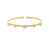 18K Yellow Gold Natural Diamonds Cuff Bracelet