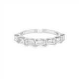 14K White Gold Baguette Natural Diamonds Band