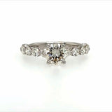 18K White Gold Modern Round Natural Diamonds Engagement Ring