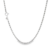 JT ESTATE 14K White Gold 20 Inch Hollow Rope Chain
