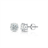 14K White Gold 2.50 CTW Round Natural Diamonds Stud Earrings