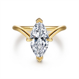14K Yellow Gold 'Cosmic' Contemporary Marquise Natural Diamonds Engagement Ring