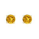 14K Yellow Gold Citrines Stud Earrings