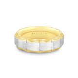14K White And Yellow Gold Fluted Shell Scalloped Edge Wedding Band