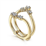 14K Yellow Gold 'Starlight' Enhancer Natural Diamond Band