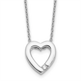 Sterling Silver Natural Diamonds Heart Pendant