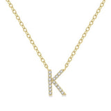 10K Yellow Gold K Initial Diamond Necklace